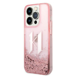 Etui Karl Lagerfeld Liquid Glitter Big KL do iPhone 14 Pro, różowy/pink