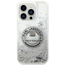 Etui Karl Lagerfeld Liquid Glitter RSG do iPhone 14 Pro, srebrny/silver