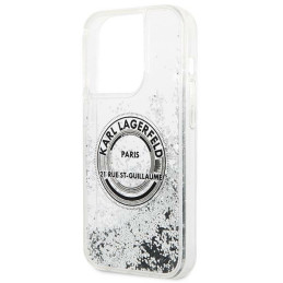 Etui Karl Lagerfeld Liquid Glitter RSG do iPhone 14 Pro, srebrny/silver