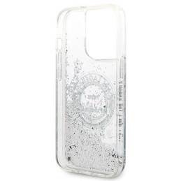 Etui Karl Lagerfeld Liquid Glitter RSG do iPhone 14 Pro, srebrny/silver