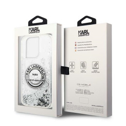 Etui Karl Lagerfeld Liquid Glitter RSG do iPhone 14 Pro, srebrny/silver