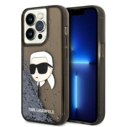 Etui Karl Lagerfeld Glitter Karl Head do iPhone 14 Pro, czarne