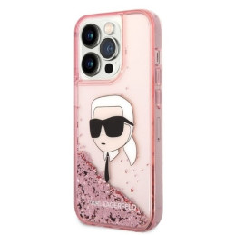 Etui Karl Lagerfeld Glitter Karl Head do iPhone 14 Pro, różowy/pink