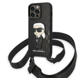 Etui Karl Lagerfeld Monogram Ikonik Patch do iPhone 14 Pro, czarne