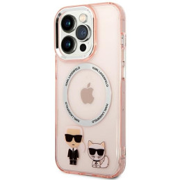 Etui Karl Lagerfeld Karl & Choupette Aluminium Magsafe do iPhone 14 Pro, różowy/pink