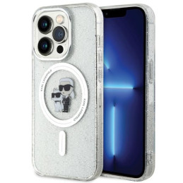 Etui Karl Lagerfeld Karl&Choupette Glitter MagSafe do iPhone 14 Pro, transparent