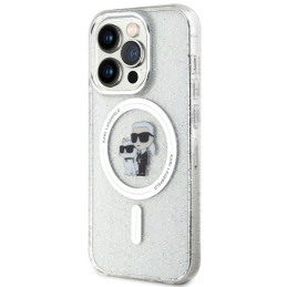 Etui Karl Lagerfeld Karl&Choupette Glitter MagSafe do iPhone 14 Pro, transparent