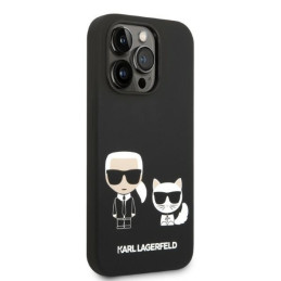 Etui Karl Lagerfeld Silicone Karl & Choupette MagSafe do iPhone 14 Pro, czarne
