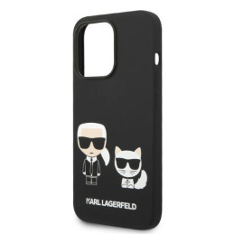 Etui Karl Lagerfeld Silicone Karl & Choupette MagSafe do iPhone 14 Pro, czarne