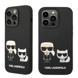 Etui Karl Lagerfeld Silicone Karl & Choupette MagSafe do iPhone 14 Pro, czarne