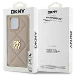 Etui DKNY Quilted Stack Logo do iPhone 14 Pro, beżowy/beige