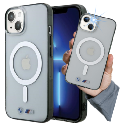 Etui BMW Silver Ring MagSafe do iPhone 14 Plus, transparent 