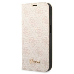 Etui z klapką Guess book 4G Vintage Gold Logo do iPhone 14 Plus, różowy/pink