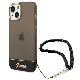 Etui Guess Translucent Pearl Strap do iPhone 14 Plus, czarne