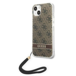 Etui Guess 4G Print Strap do iPhone 14 Plus, brązowy/brown