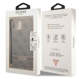 Etui Guess 4G Print Strap do iPhone 14 Plus, brązowy/brown