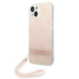 Etui Guess 4G Print Strap do iPhone 14 Plus, różowy/pink