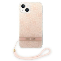 Etui Guess 4G Print Strap do iPhone 14 Plus, różowy/pink