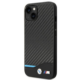 Etui BMW Leather Carbon do iPhone 14, czarne