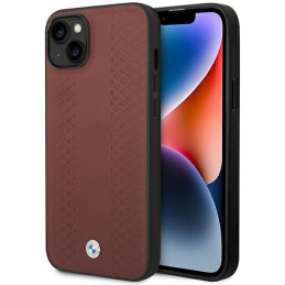 Etui BMW Leather Diamond Pattern do iPhone 14, burgundowy/burgundy