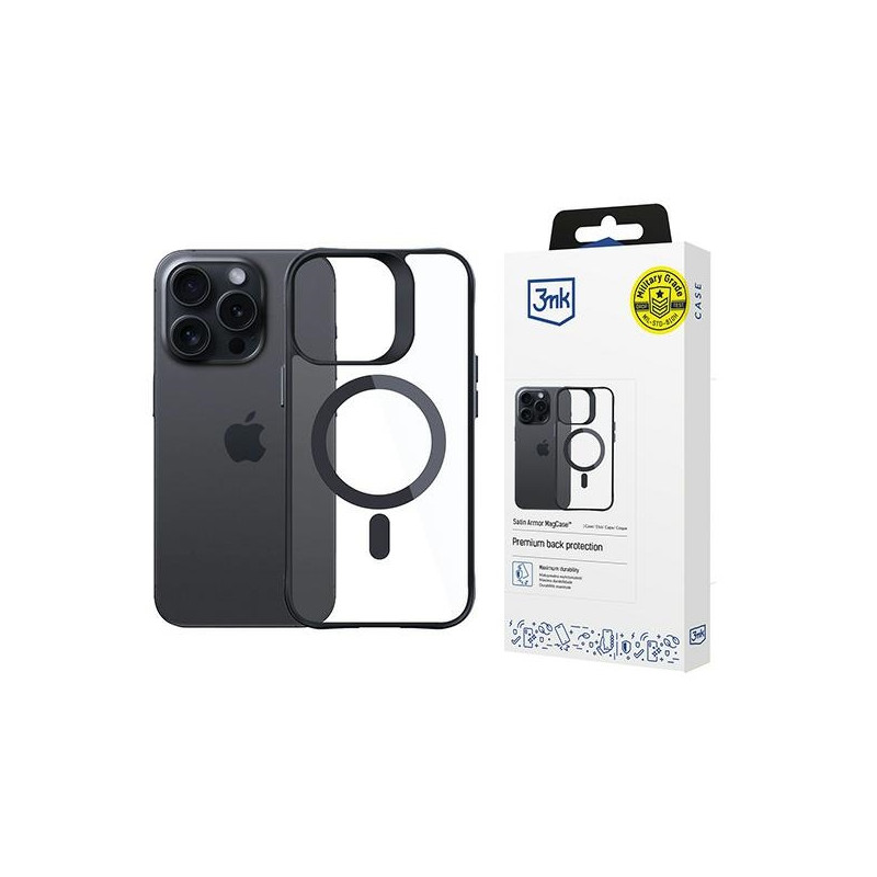 Etui 3mk Satin Armor Case MagSafe do iPhone 13 Pro Max, czarne