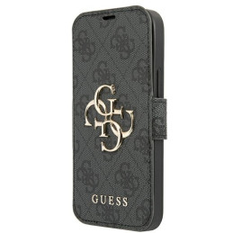 Etui z klapką Guess book 4G Big Metal Logo do iPhone 13 Pro Max, szary/grey