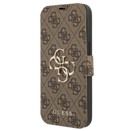 Etui z klapką Guess book 4G Big Metal Logo do iPhone 13 Pro Max, brązowy/brown