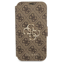 Etui z klapką Guess book 4G Big Metal Logo do iPhone 13 Pro Max, brązowy/brown