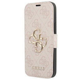 Etui z klapką Guess book 4G Big Metal Logo do iPhone 13 Pro Max, różowy/pink