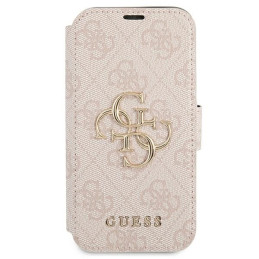 Etui z klapką Guess book 4G Big Metal Logo do iPhone 13 Pro Max, różowy/pink
