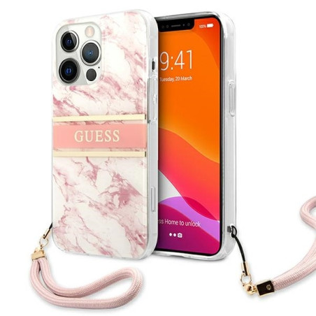 Etui Guess Camo Strap Collection do iPhone 13 Pro Max, różowy/pink