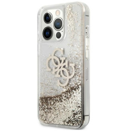 Etui Guess 4G Big Liquid Glitter do iPhone 13 Pro Max, złote