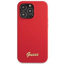 Etui Guess Silicone Vintage do iPhone 13 Pro Max, czerwony/burgundy
