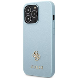 Etui Guess Saffiano 4G Small Metal Logo do iPhone 13 Pro Max, niebieskie