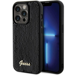 Etui Guess Sequin Script Metal do iPhone 13 Pro Max, czarne