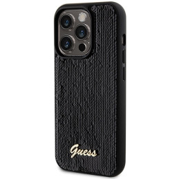 Etui Guess Sequin Script Metal do iPhone 13 Pro Max, czarne
