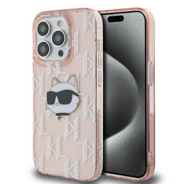 Etui Karl Lagerfeld IML Choupette Head & Monogram do iPhone 13 Pro Max, różowy/pink