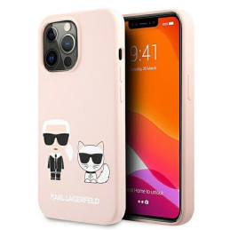 Etui Karl Lagerfeld Silicone Ikonik Karl & Choupette Magsafe do iPhone 13 Pro Max, jasnoróżowy/light pink