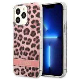 Etui Guess Leopard do iPhone 13 Pro / 13, różowy/pink