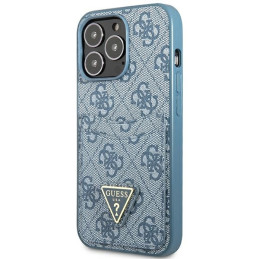 Etui Guess 4G Triangle Logo Cardslot do iPhone 13 Pro / 13, niebieskie