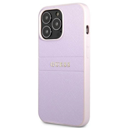Etui Guess Saffiano Hot Stamp & Metal Logo do iPhone 13 Pro / 13, fioletowy/purple