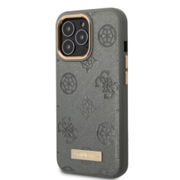 Etui Guess Peony Logo Plate MagSafe do iPhone 13 Pro / 13, szary/grey