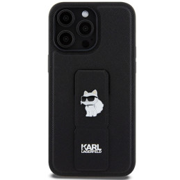 Etui Karl Lagerfeld Gripstand Saffiano Choupette Pins do iPhone 13 Pro / 13, czarne