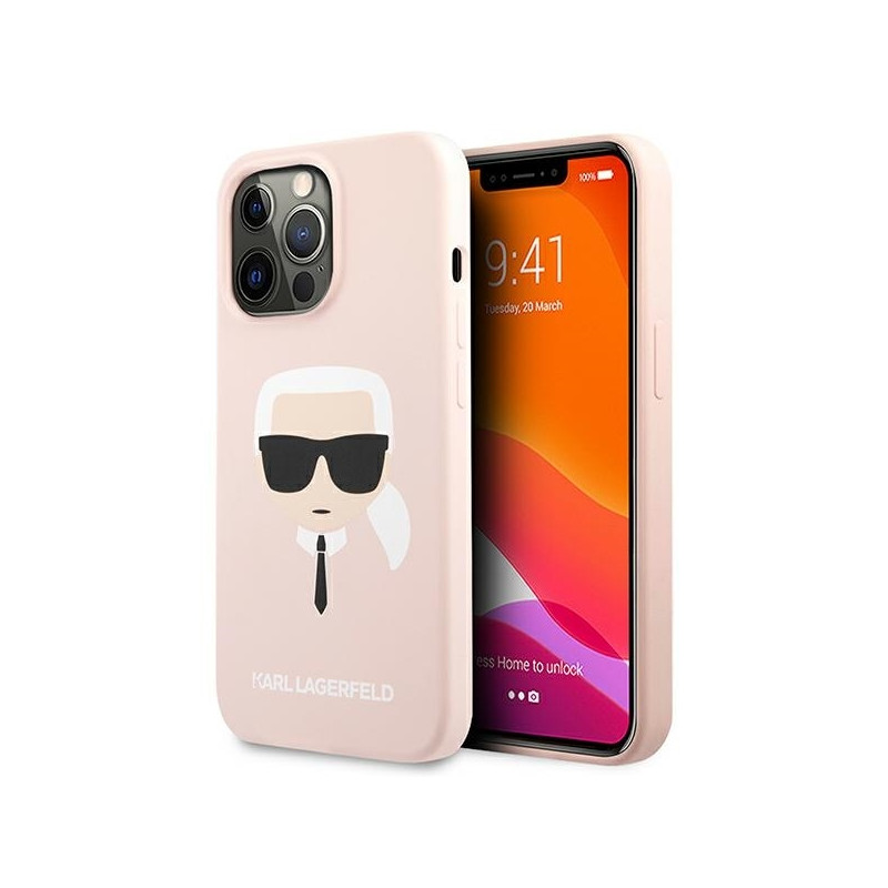 Etui Karl Lagerfeld Silicone Karl`s Head do iPhone 13 Pro / 13, różowy/pink