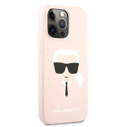 Etui Karl Lagerfeld Silicone Karl`s Head do iPhone 13 Pro / 13, różowy/pink