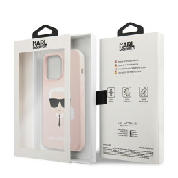Etui Karl Lagerfeld Silicone Karl`s Head do iPhone 13 Pro / 13, różowy/pink