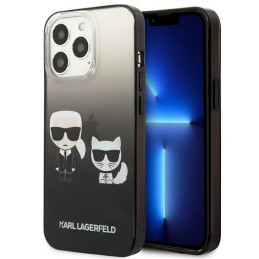 Etui Karl Lagerfeld Ikonik Karl & Choupette do iPhone 13 Pro / 13, czarne
