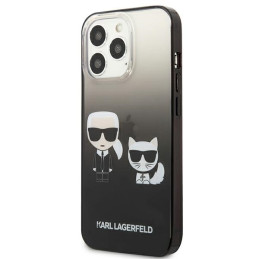 Etui Karl Lagerfeld Ikonik Karl & Choupette do iPhone 13 Pro / 13, czarne