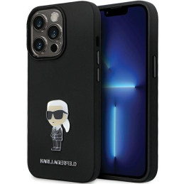 Etui Karl Lagerfeld Silicone Ikonik Metal Pin do iPhone 13 Pro / 13, czarne
