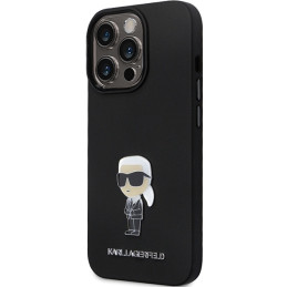 Etui Karl Lagerfeld Silicone Ikonik Metal Pin do iPhone 13 Pro / 13, czarne